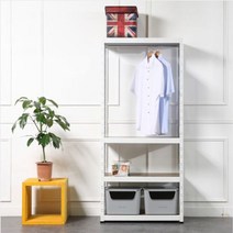 [에이치플러스몰] 행거 타입 조립식 무볼트 1100_500_1500 4단 화이트, 상세 설명 참조