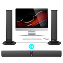 20w tv sound bar 유선 및 무선 bluetooth 스피커 홈 서라운드 soundbar for pc 극장 tv 스피커 music center system radio, 검은색