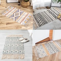 다세코 북유럽 빈티지 사각 러그 거실 인테리어 카페트 린넨 발매트60x90cm