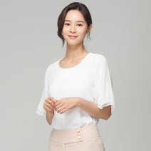 스무날 날개 반팔 블라우스(화이트)