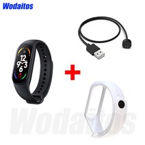 심박계 파워미터 심박수측정 스마트 워치 M7 안드로이드 IOS 밴드 스포츠 남성 여성 혈압 심박수 IP67 방수 모니터 피트니스 팔찌, [05] Black White