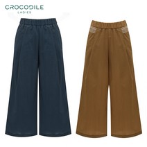 [크로커다일레이디] 앞주름 포인트 와이드핏 밴딩팬츠