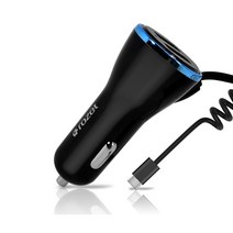 (로제트월드 C타입 USB 2포트 차량용 충전기 RX-6400 (분리형/일체형/고속충전미지원/C타입/2포트/블랙 고속충전미지원/블랙/일체형/로제트월드/충전기/타입/차량용/분리형/포트, 단일 모델명/품번