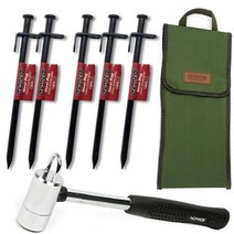 단조팩 텐트팩고강도 블랙20cm 팩해머세트, 팩해머케이스+크롬망치+고강도블랙20cm5p
