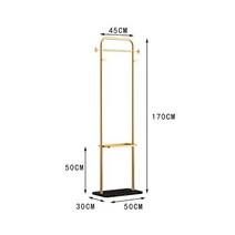 행거 설치 부품 스탠드옷걸이 키다리행거 알고트 101045 홈 거실 수직 코트 랙 라이트 럭셔리 모던 침실 옷걸이 바닥 폴 타입 네트 레드, 09더블 골드 + 블랙 대리석 50CM