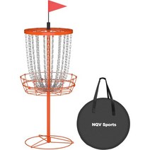 NQV 디스크 골프 바구니 24 체인 휴대용 가방 타겟 목표 케이지 야외 실내 전문 연습, orange