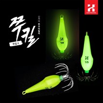 카즈미 쭈킬2 그린 쭈꾸미 갑오징어 애자 쭈꾸미채비 야광봉돌 바늘, 그린 18호