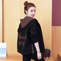 라오농 후드 데님 쇼트 코트 여 춘추 겨울 야구복 점퍼+KUT08X