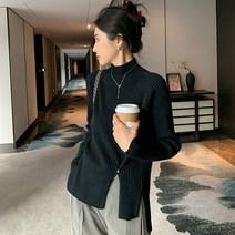 디니지아 3컬러 하이 카라 소프트 왁스 스웨터 0224