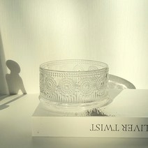 감성 시리얼 그릇 푸딩 컵 디저트 접시 플레이트 스낵 과일 글라스 요거트볼 북유럽풍 빈티지, 싱글볼450ML/구12x높이6.5CM