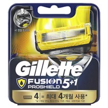 질레트 퓨전 프로쉴드 옐로우 면도날 4입