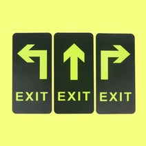 좌회전 부착식 피난구유도표지 축광 야광표지판 피난안내도 야광스티커 축광판, 기본