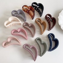 아이유 하트 집게핀 무광 팔레트 업스타일 올림 긴 단발 머리 헤어핀 21color, 15-그라:핑크