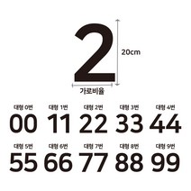 큰 숫자 스티커 대형 번호 호실 호수 탈의실 락커 테이블 다용도 시트지, 검정, 소형-9