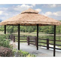 야외 대형 파고라 밀짚 오두막 원두막 정자 펜션 공원, 초가집 3.5x3.5m