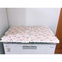 자영인테리어/뚜껑형 2도어 김치냉장고 커버 덮개 (컨츄리가든), 인디핑크