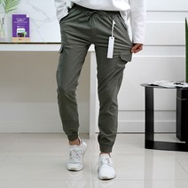 초코클래식 여름 린넨 초경량 스판 카고조거팬츠