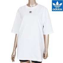 아디다스 반팔티 우먼스 오버핏 에센셜 보이프렌드 티 화이트 H45578