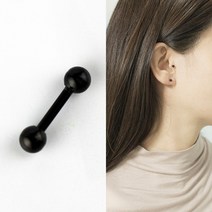 3mm 블랙 컬러 볼 피어싱 귀걸이 알러지방지 티타늄 PBPWTMBK