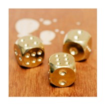 요기팜 주사위 15mm 놀이 게임 골드 황동