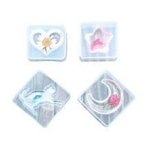 싱글 별 하트 달 고양이 몰드/레진몰드 레진공예, 싱글 달 몰드 / M-27