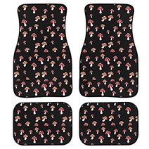 자동차 플로어매트귀여운 버섯 프린트 범용 고무 미끄럼 방지 바닥 매트 4 피스 자동차 장식 액세서리, 08 TRANSPARENT