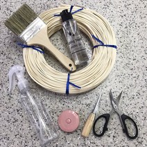 7종 라탄 공예 diy 세트 초보 키트 스타터 패키지 재료 / 오일포함, 커브 초키2블랙 가위