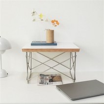 허먼밀러테이블 허먼밀러 Eames 임스테이블 우드슬랩 좌식 테이블, 블랙-크롬