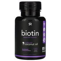 Sports Research 코코넛 오일 비오틴 5000mcg 베지 소프트젤 120정