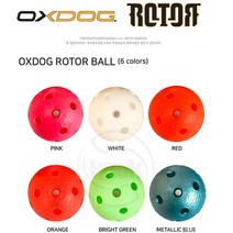 OXDOG 플로어볼공 ROTOR Ball 5개 1세트 (초중고 대회 공인구), 핑크
