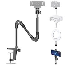 웹캠 스탠드 카메라 마운트 휴대폰 홀더 포함 KDD 63.5cm(25인치) 접이식 유연한 구즈넥 휴대폰 클램프 및 테이블 프로젝터 마운트 로지텍 C922 C930e C920S