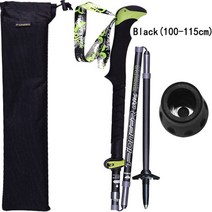 스키 폴대 전문 접이식 트레킹 폴 탄소 alpenstocks 야외 크로스 컨트리 워킹 leki 하이킹 등산 등산 스틱, 블랙(100-115cm)