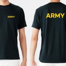 ARMY 커스텀 옐로우 라운드 쿨 반팔티셔츠 길단 유니폼 유니폼제작 커스텀 커스텀티셔츠