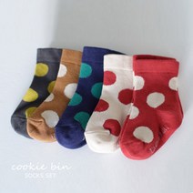 도레미 프렌치도트(5족)양말세트 유아 아동 아기 양말 등원복