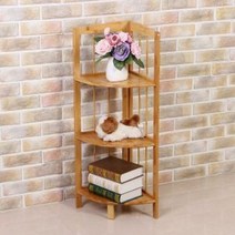 허브몰 / 대나무 3단 모서리 선반 인테리어 진열대 화분받침대, 단일 수량