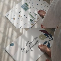 (라이크홈)구조토 양면 꽃 식물 디자인 L 돌발판 돌발매트 규조토발매트세척 사포+미끄럼방지패드, 코시나 규조토 양면 발매트_킵 그로잉(L)