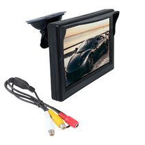 차량모니터 후방카메라모니터 미러링모니터 4.3 인치 자동차 모니터 TFT LCD HD 디지털 2 웨이 비디오 입력, 01 Black