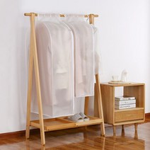 진하다 지퍼형식 매립형 미니옷장 행거가림막 행거가리개 옷커버 옷정리 덮개 천 의류 보관 냄새 먼지차단 - 심플반투명 소, 1개