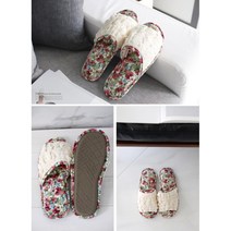 꽃화분많은 거실용 꽃무늬레이스 실내화 거실실내화 산후조리원 층간소음 뷰티샵 편한, 핑크