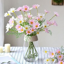 코스모스 조화 인테리어 실크플라워 꽃장식 부케 꽃다발, 코스모스 - 오렌지