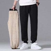 1개/ 1+1 남성 양털 조거 팬츠 따뜻한 바지