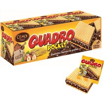 시모아 케이스 쿼드로 포켓 필드 와퍼 초콜릿 쿠키 187g Cemoi Case Quadro Pocket Filled Wafers Chocolate