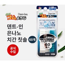 일본 덴트인 실리콘 프리사이즈 치간 칫솔 60개 세트/은나노 항균 처리/휴대용케이스 증정