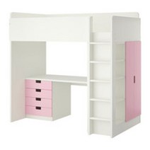 이케아 STUVA 수납벙커침대+책상 싱글 화이트/핑크, 쿠팡 ZERONE 본상품선택
