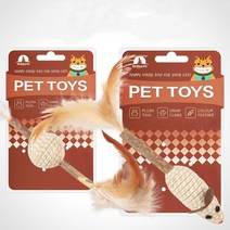 마일로앤코코 냥냥 터치 고양이 막대 장난감 쥐인형 깃털 아기고양이 막대 스크래치 이갈이 (쥐인형/스크래치볼)