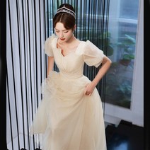 돌잔치 엄마 결혼식 약혼식 슬링 이브닝 드레스 스커트 라이트 럭셔리 하이 엔드 들러리 라이