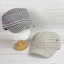체크 모직 스타일리쉬 밀리터리캡 (3colors) jjumii*9721672EA