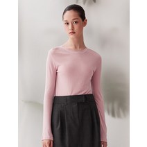Kuho plus Essential Round 넥 Jersey 티셔츠 라이트 핑크