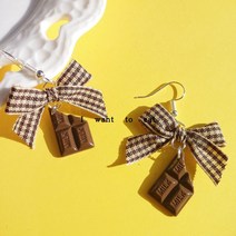 민재만재 연예인협찬귀걸이 위클리 리본귀걸이 초콜릿귀걸이