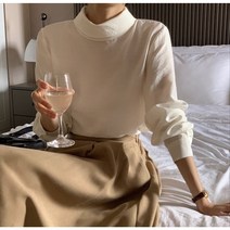 치로레이디 / 하이넥 뒷리본 긴팔 블라우스